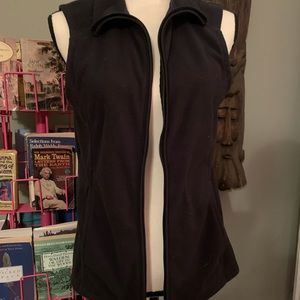 Lands End black fleece vest